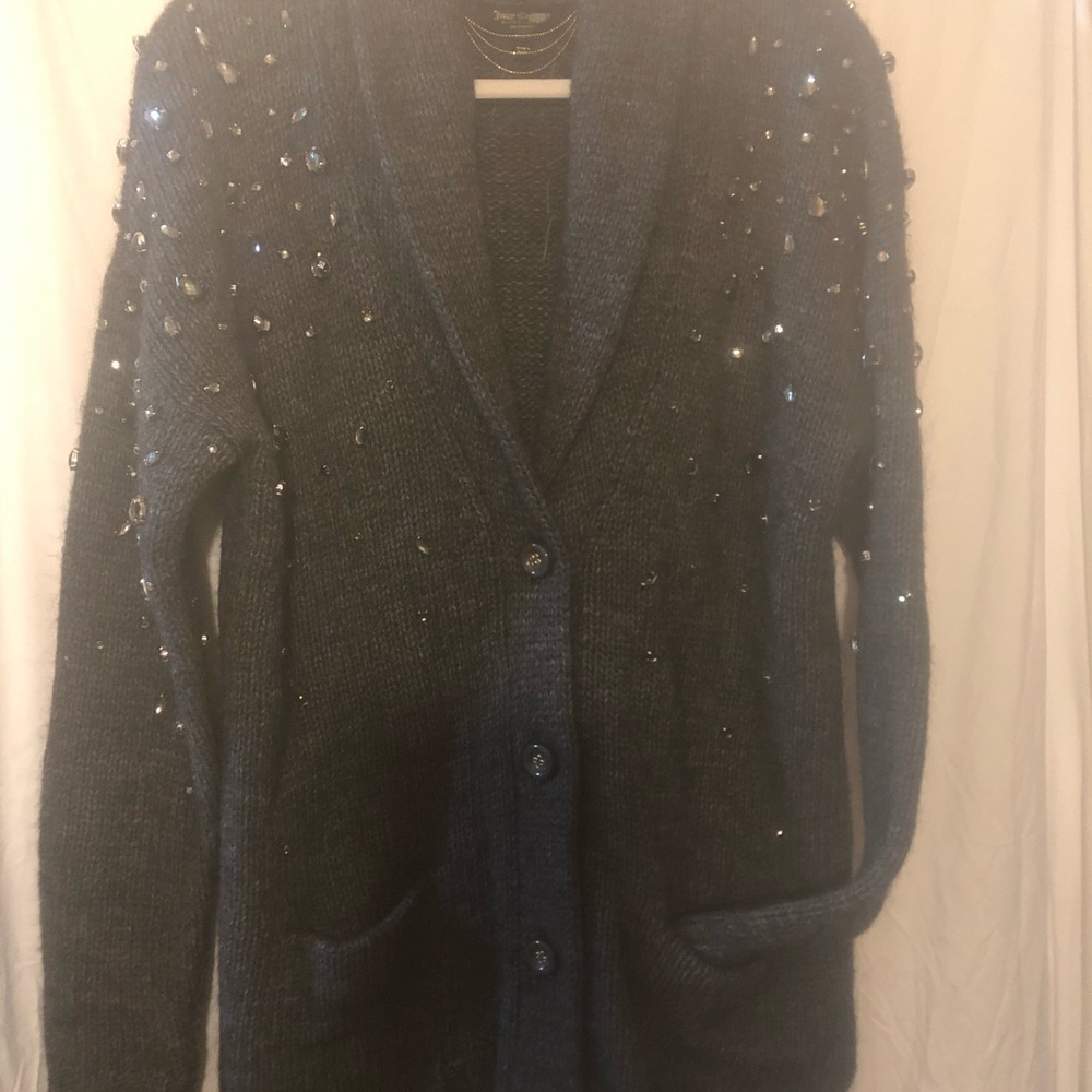 Juicy Couture Black Label Cardigan w/ Jewel Detail